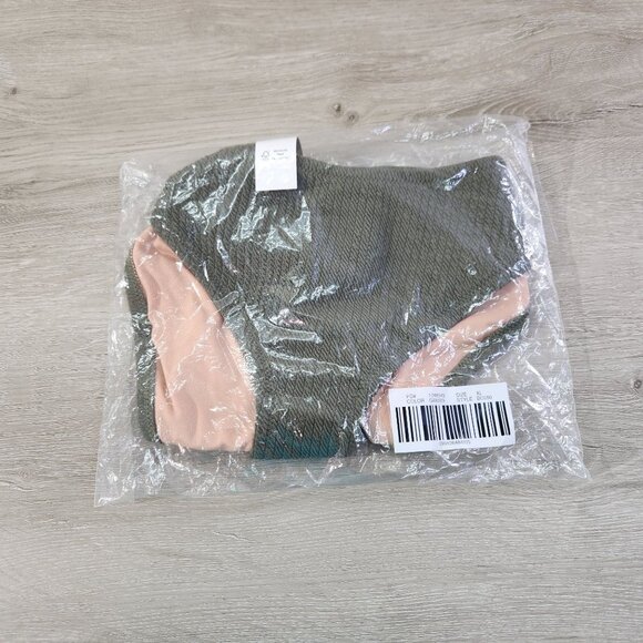 J. Crew Green Textured Curved Waist Cheeky Bikini Bottom New With Tags Womens XL - Picture 16 of 16